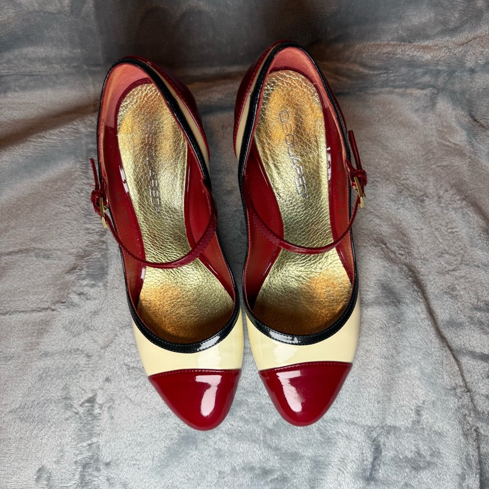 DSQUARED2 Red and Cream Mary Jane Heels - Picture 2 of 12